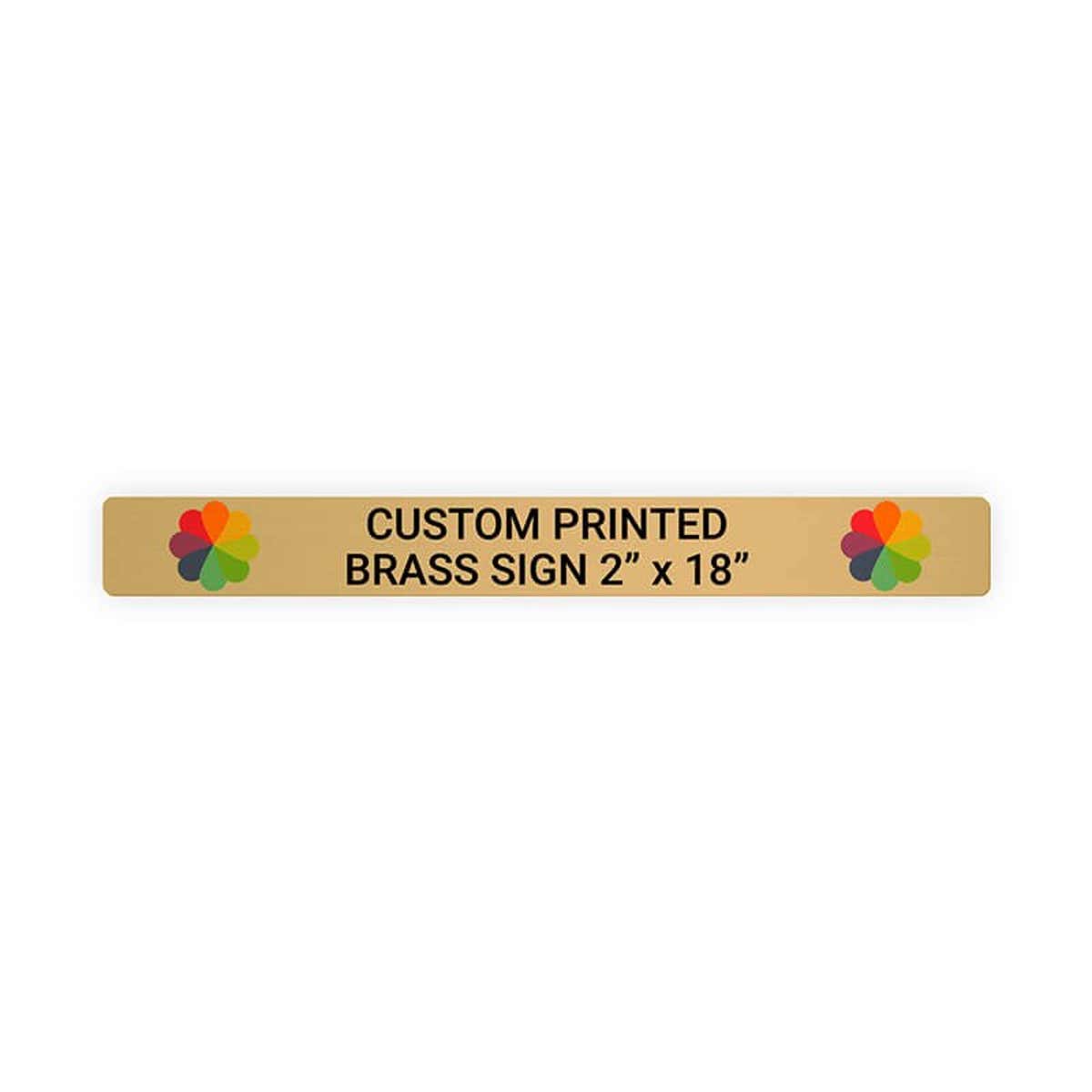 Horizontal Full Color Brass Signs 2" x 18"