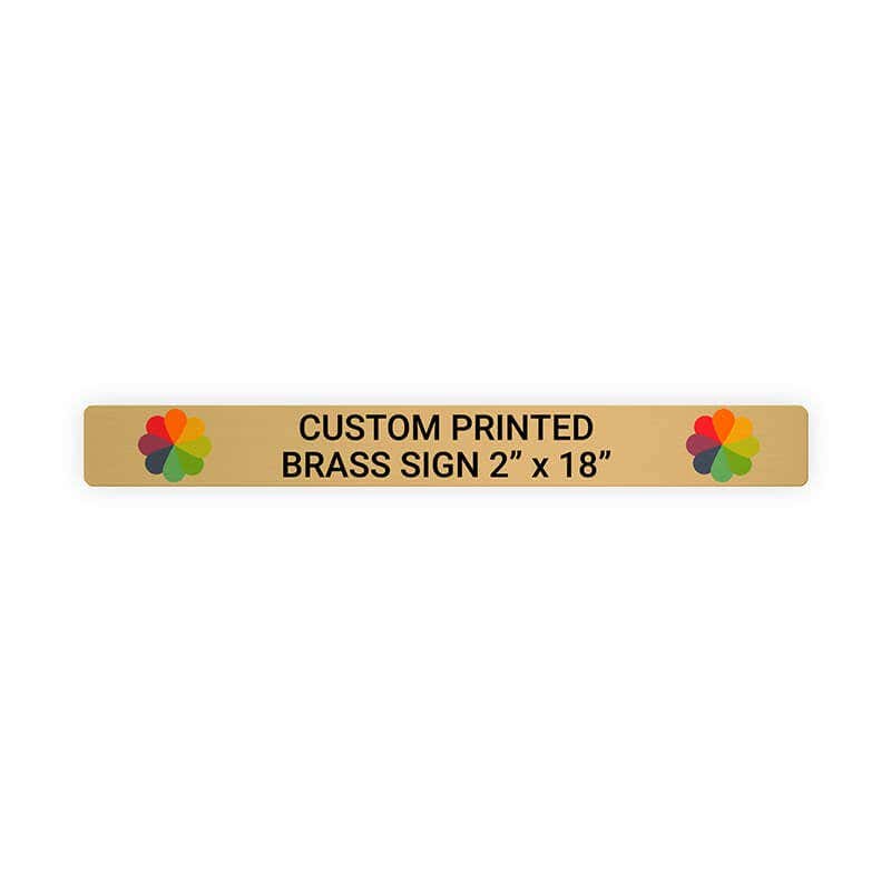 Horizontal Full Color Brass Signs 2" x 18"