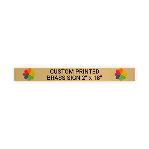Horizontal Full Color 2" x 18" Brass Signs