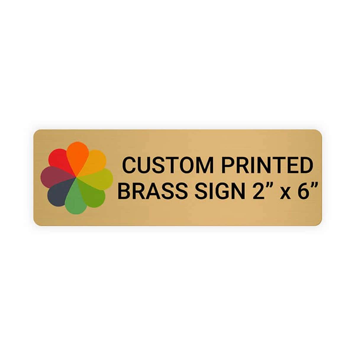 Horizontal Full Color Brass Signs 2" x 6"