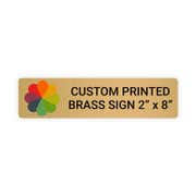 Horizontal Full Color 2" x 8" Brass Signs 