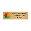 Horizontal Full Color Brass Signs 3" x 10"