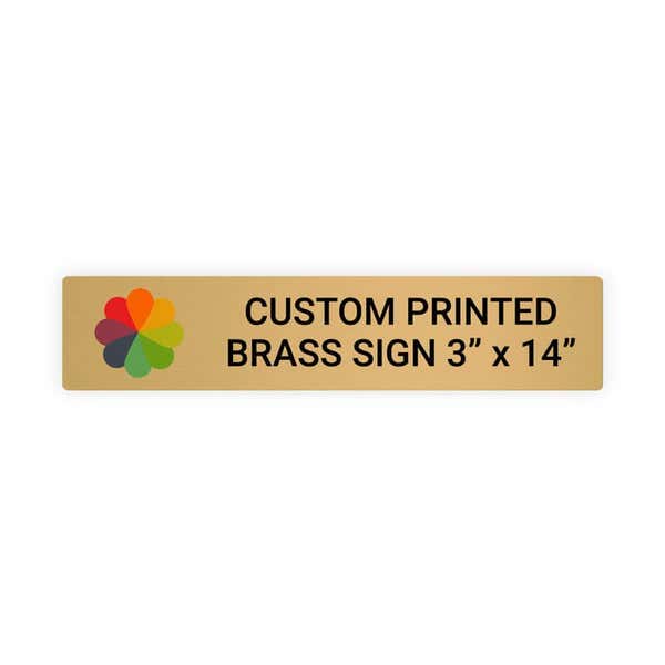 Horizontal Full Color 3" x 14" Brass Signs