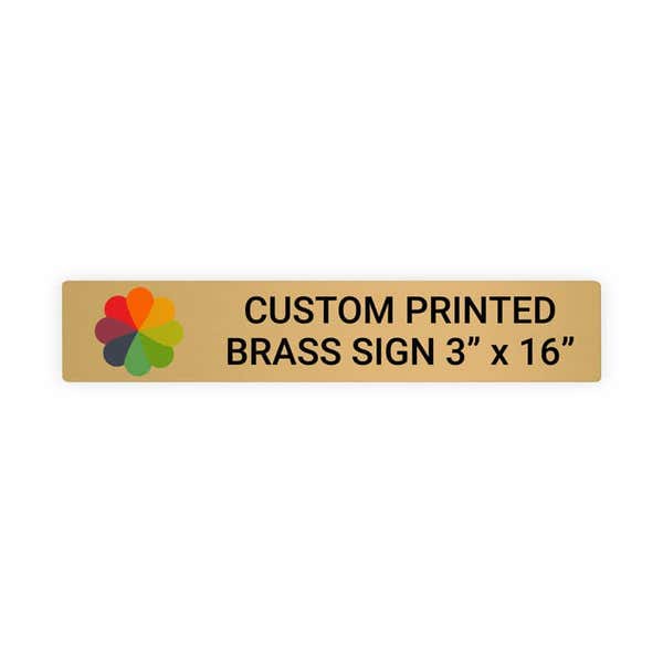 Horizontal Full Color 3" x 16" Brass Signs 