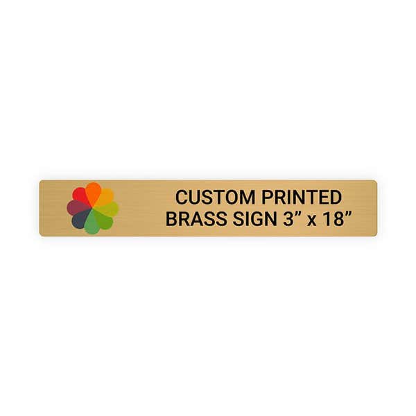 Horizontal Full Color 3" x 18" Brass Signs 