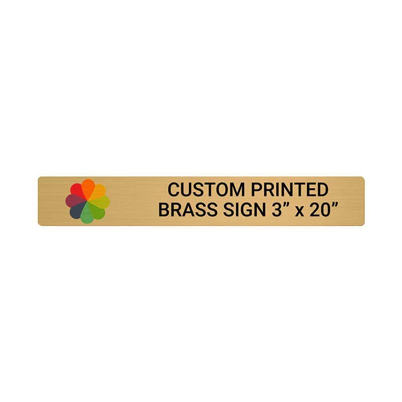 Horizontal Full Color Brass Signs 3" x 20"