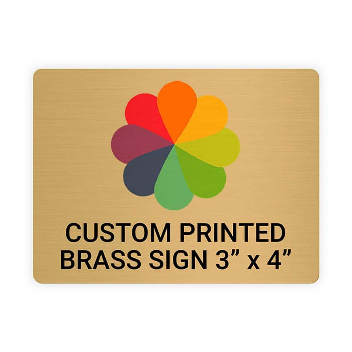 Horizontal Full Color Brass Signs 3" x 4"