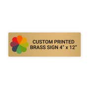 Horizontal Full Color 4" x 12" Brass Signs 