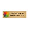 Horizontal Full Color Brass Signs 4" x 14"