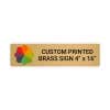 Horizontal Full Color Brass Signs 4" x 16"