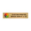 Horizontal Full Color Brass Signs 4" x 18"
