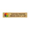 Horizontal Full Color Brass Signs 4" x 20"