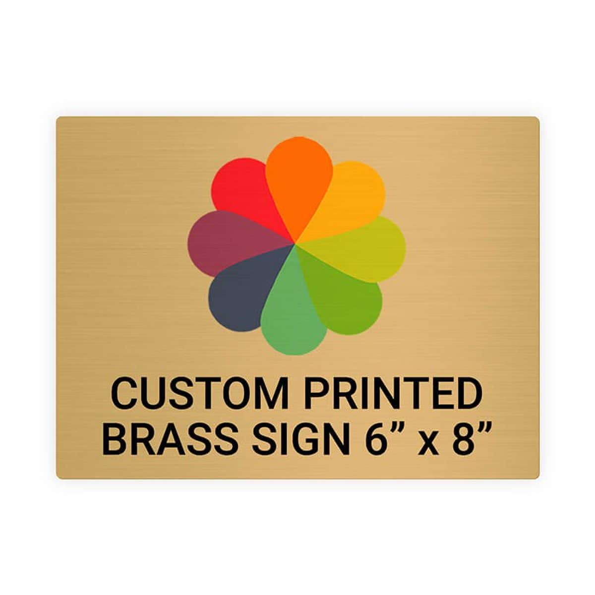 Horizontal Full Color Brass Signs 6" x 8"