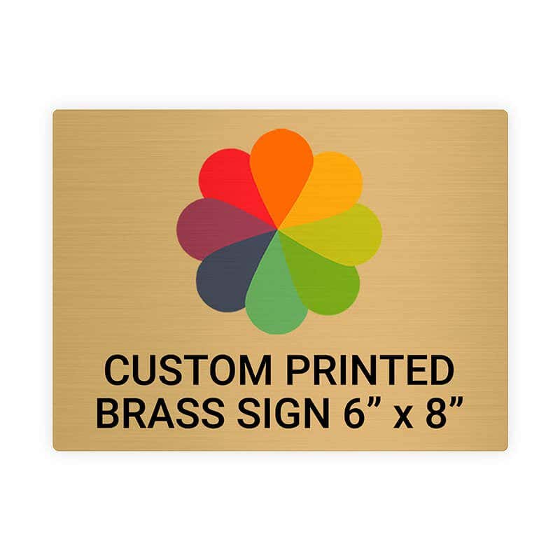 Horizontal Full Color Brass Signs 6" x 8"