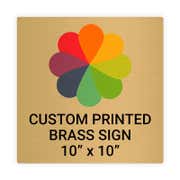 Square Full Color 10" x 10" Brass Signs