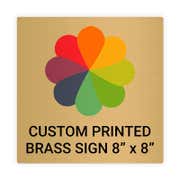 Square Full Color 8" x 8" Brass Signs