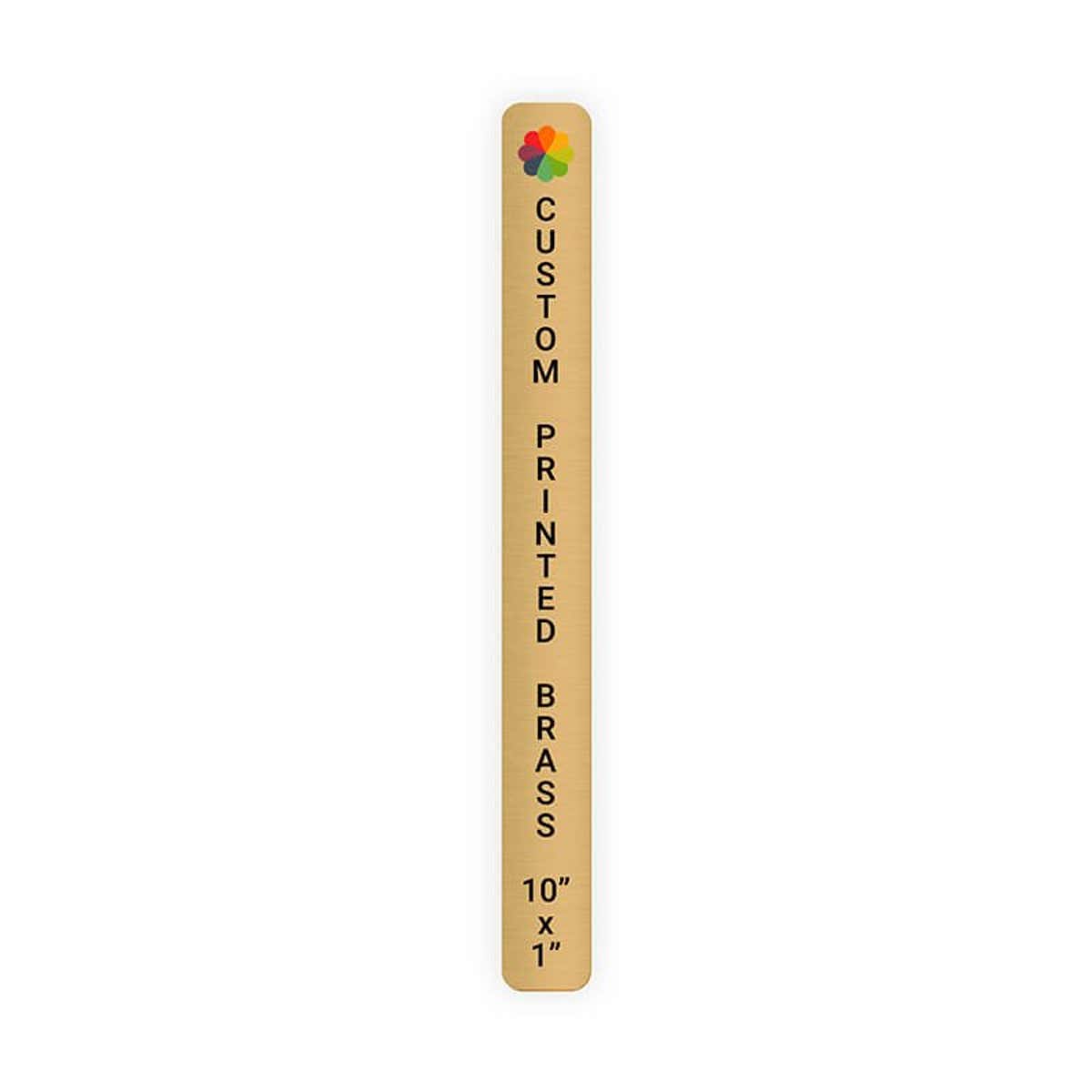 Vertical Full Color Brass Signs 10" x 1"