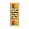 Vertical Full Color Brass Signs 10" x 4"