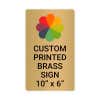 Vertical Full Color Brass Signs 10" x 6"