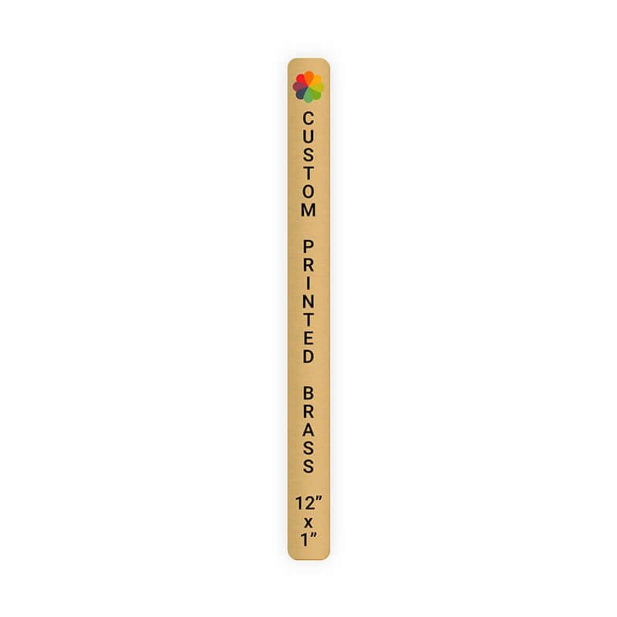 Vertical Full Color Brass Signs 12" x 1"