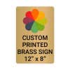 Vertical Full Color Brass Signs 12" x 8"