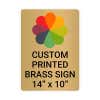 Vertical Full Color Brass Signs 14" x 10"
