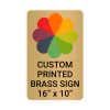 Vertical Full Color Brass Signs 16" x 10"