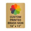 Vertical Full Color Brass Signs 16" x 12"