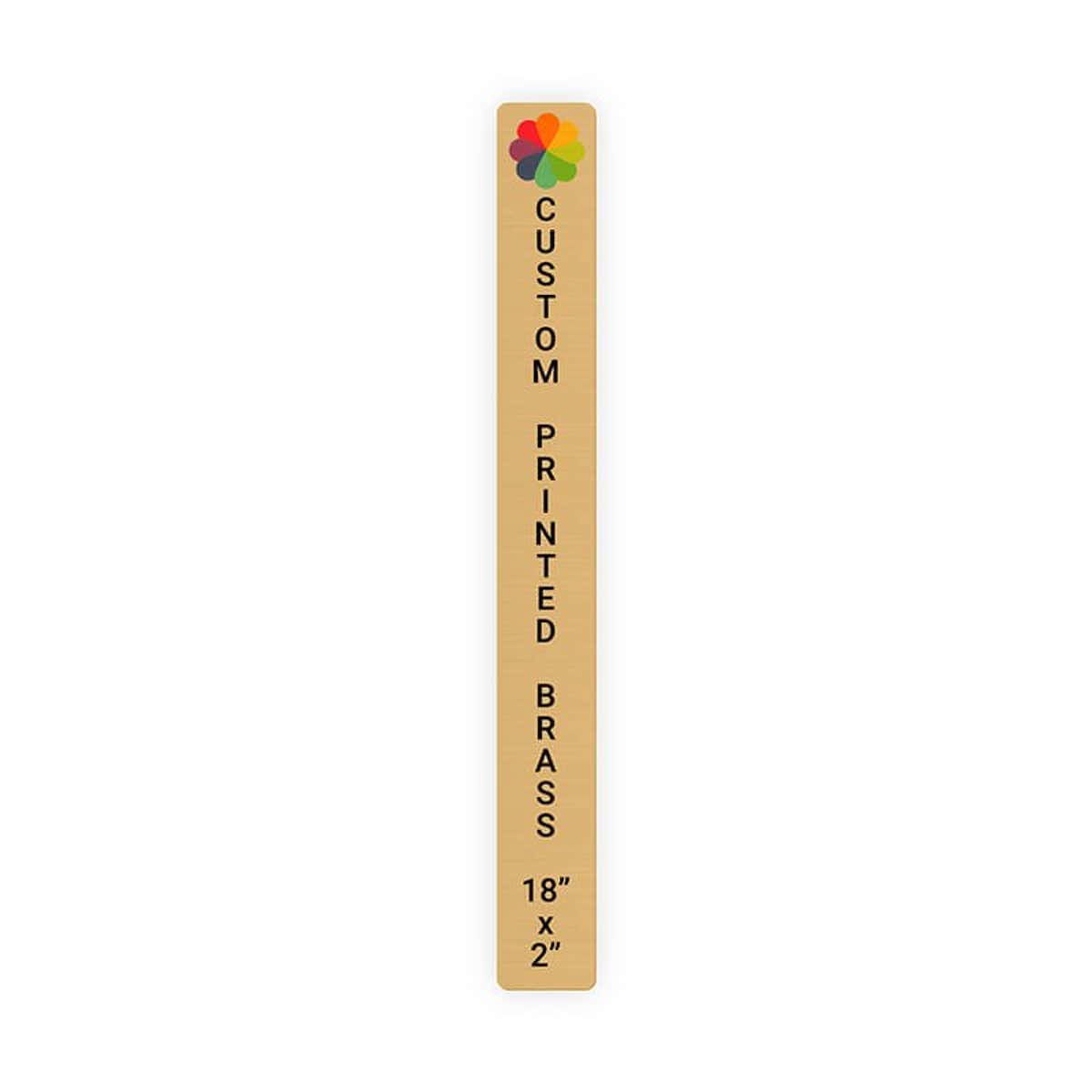 Vertical Full Color Brass Signs 18" x 2"