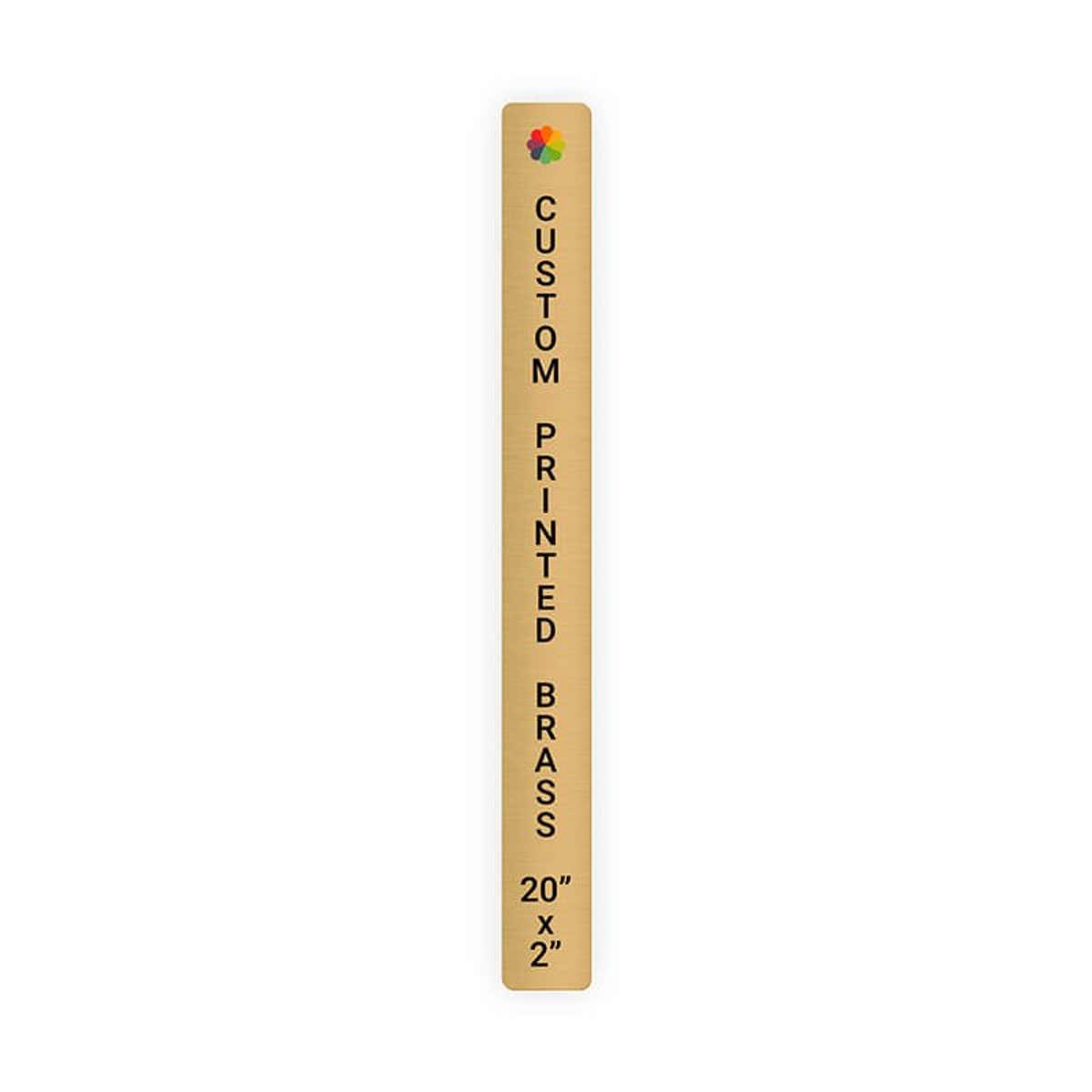 Vertical Full Color Brass Signs 20" x 2"