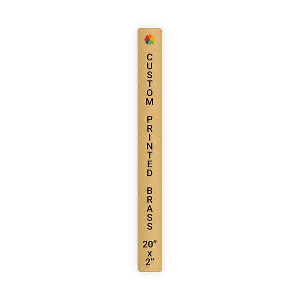 Vertical Full Color 20" x 2" Brass Signs