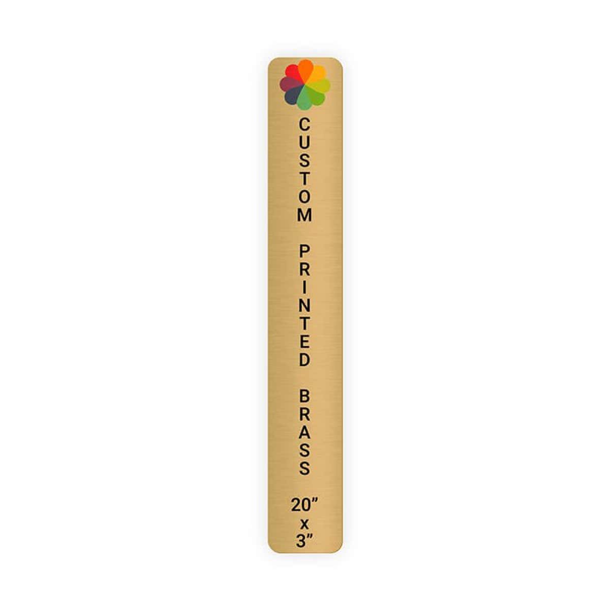 Vertical Full Color Brass Signs 20" x 3"