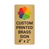 Vertical Full Color Brass Signs 4" x 2"