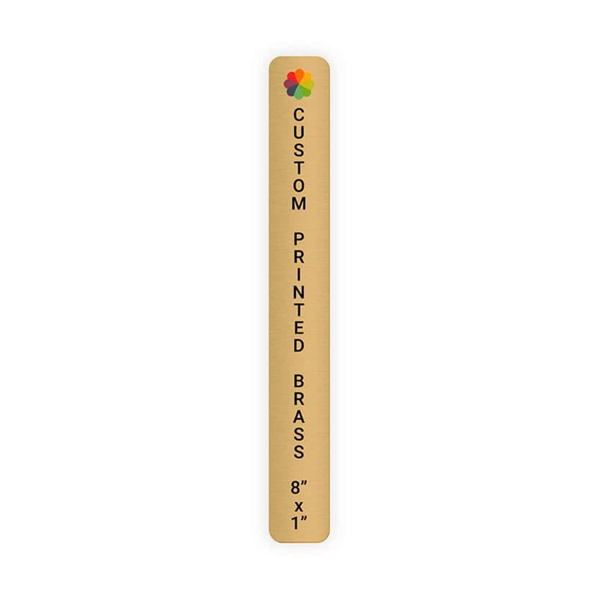 Vertical Full Color Brass Signs 8" x 1"