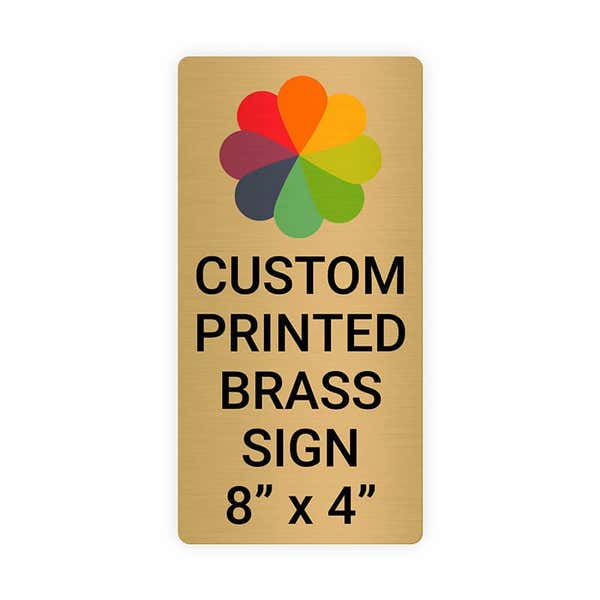 Vertical Full Color 8" x 4" Brass Signs