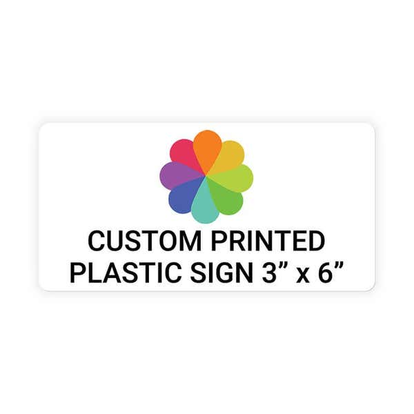 3"x6" Custom Plastic Sign, Full Color, Indoor/Outdoor (Horizontal)