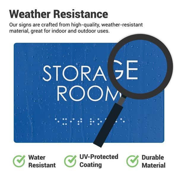 Weather resistance of the ADA signs