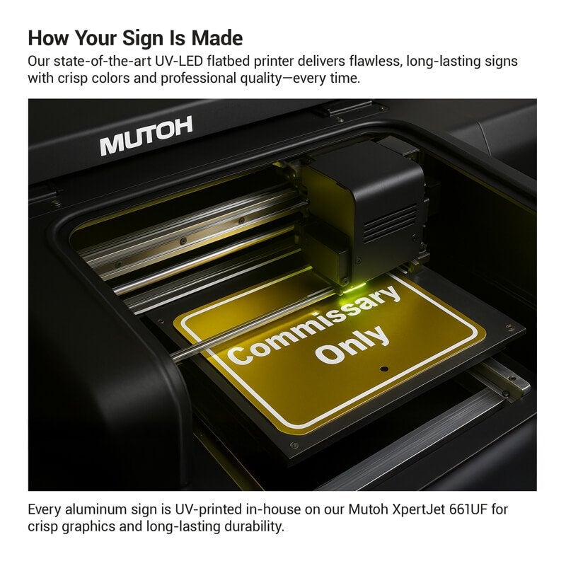 The process of UV-LED printing onto aluminum signs