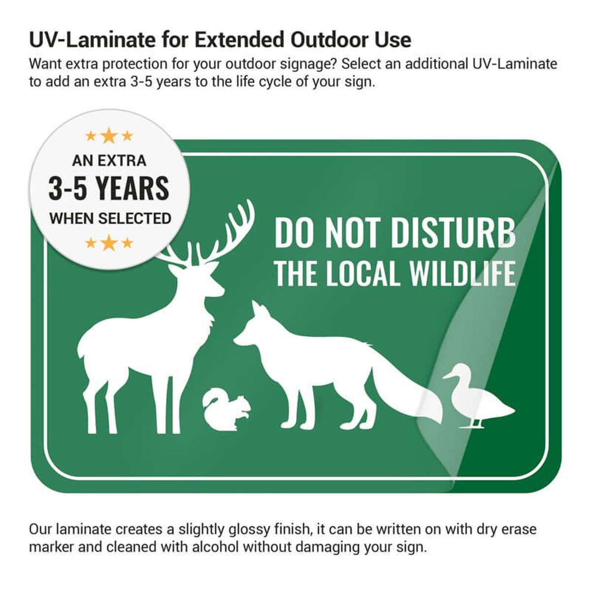 How the laminate helps keep UV-LED aluminum signs vibrant and allows you to write on them with dry erase markers