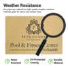 Infographic showing the weather resistance of engraved brass signs