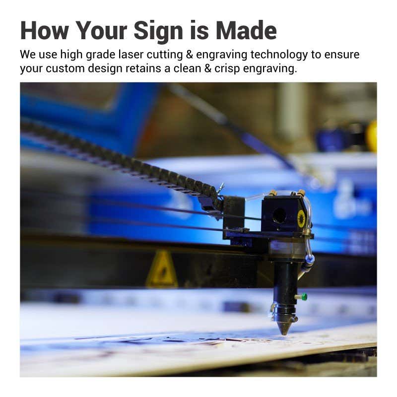 The precise laser engraving process for plastic signs