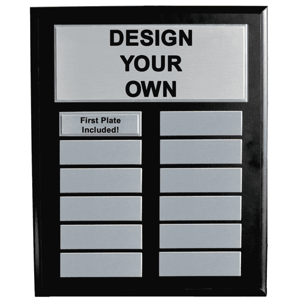 Custom 12 Plates 10" x 13" Black Board Perpetual Plaque