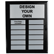 Custom 12 Plates 10" x 13" Black Board Perpetual Plaque