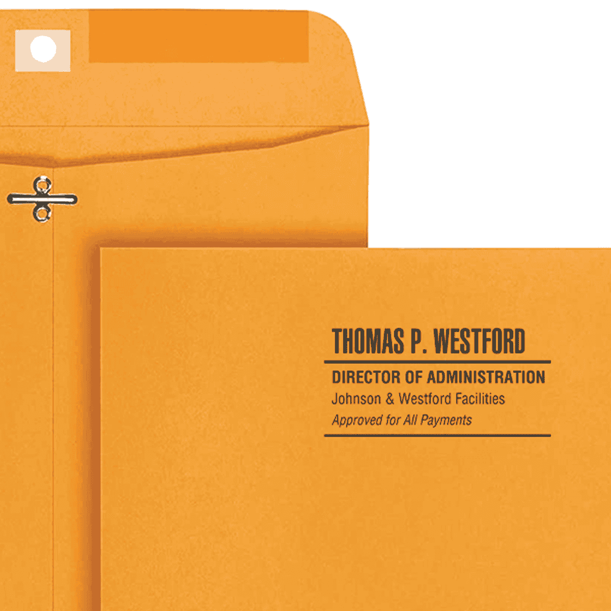 Custom Condensed Name 4 Line Professional Stamp Lifestyle