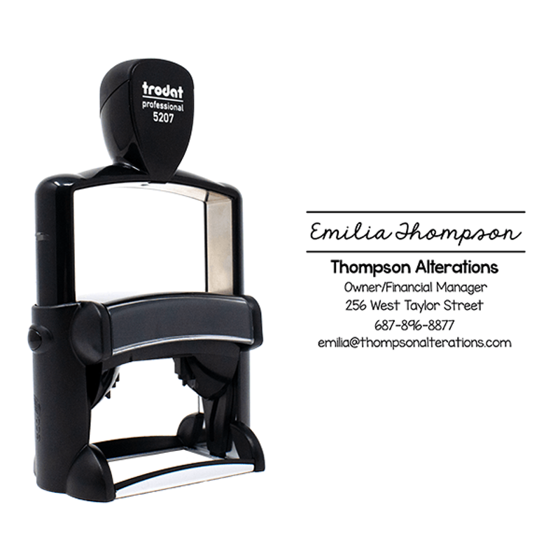 Custom Script 6 Line Profession Stamp with Body