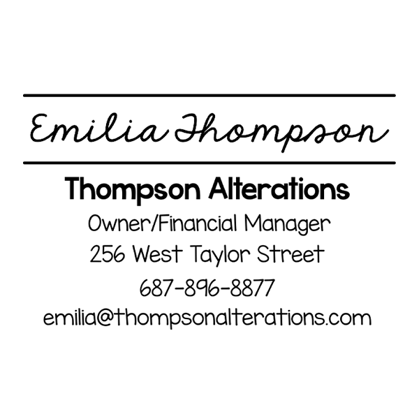 Custom Script 6 Line Professional Stamp