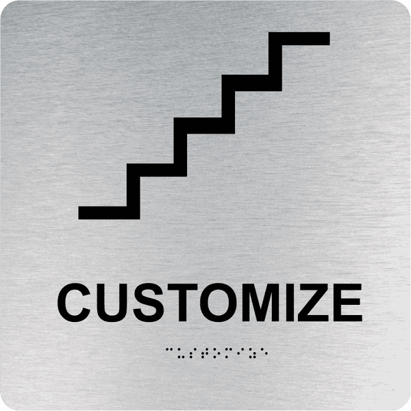 Custom Square ADA Braille and Tactile Lettering Sign