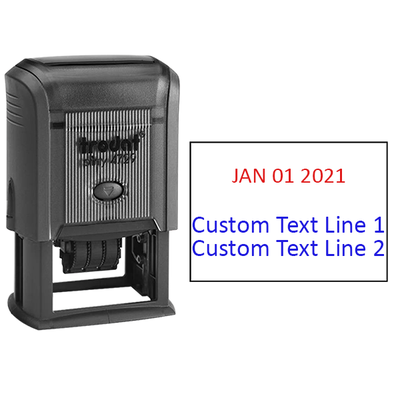 Self-Inking Date Stamp with Custom Text