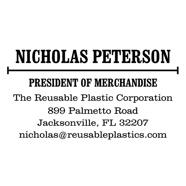 Custom Serif 6 Line Professional Stamp