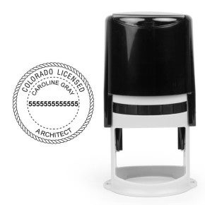 The State of Colorado Architect Seal impression and stamp body